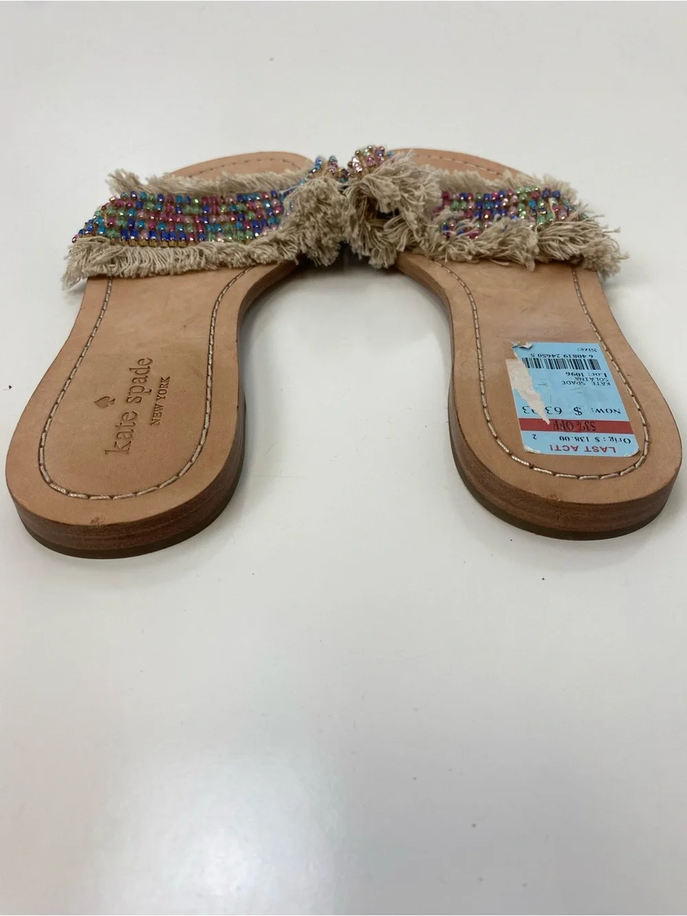 kate spade Multicolor Beaded Fringe Slide Sandals